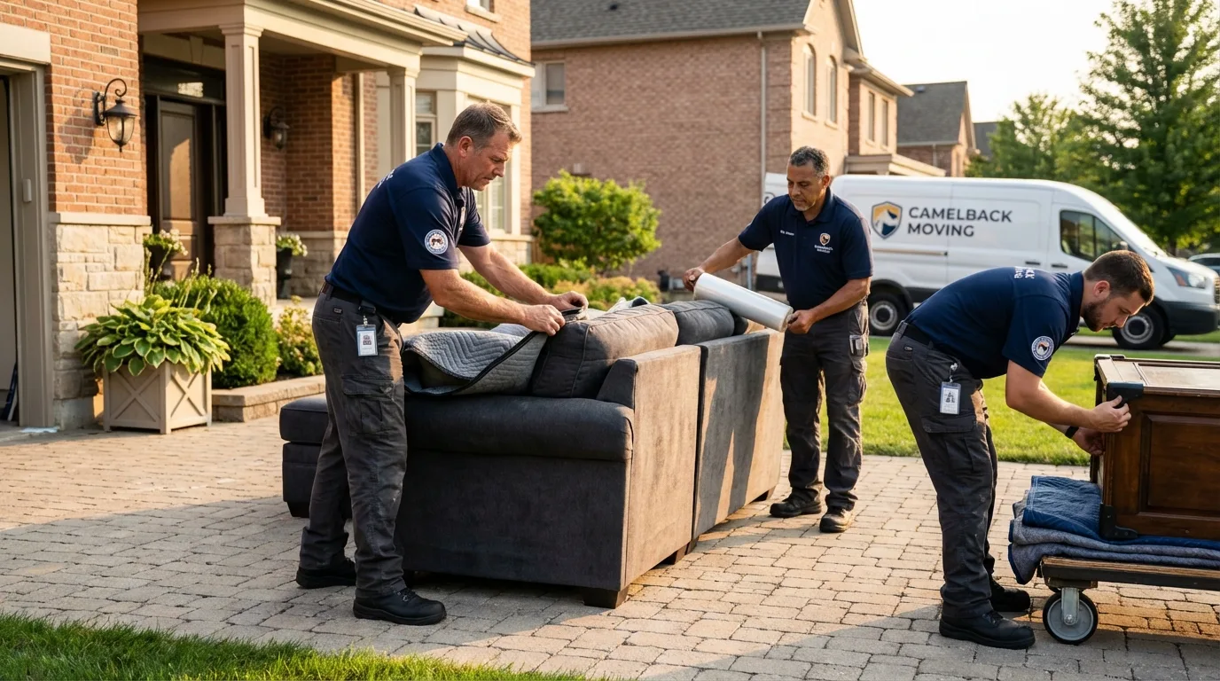 Large estate moving crew wrapping furniture in Mayodan, NC